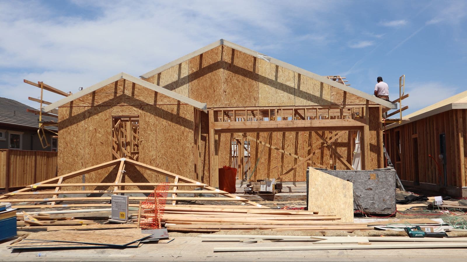Framing under way after permit issuance