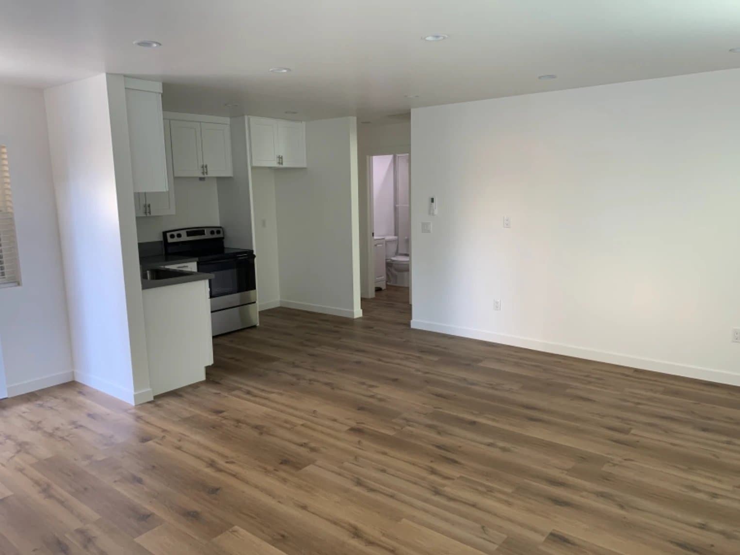ADU interior with kitchenette and bathroom